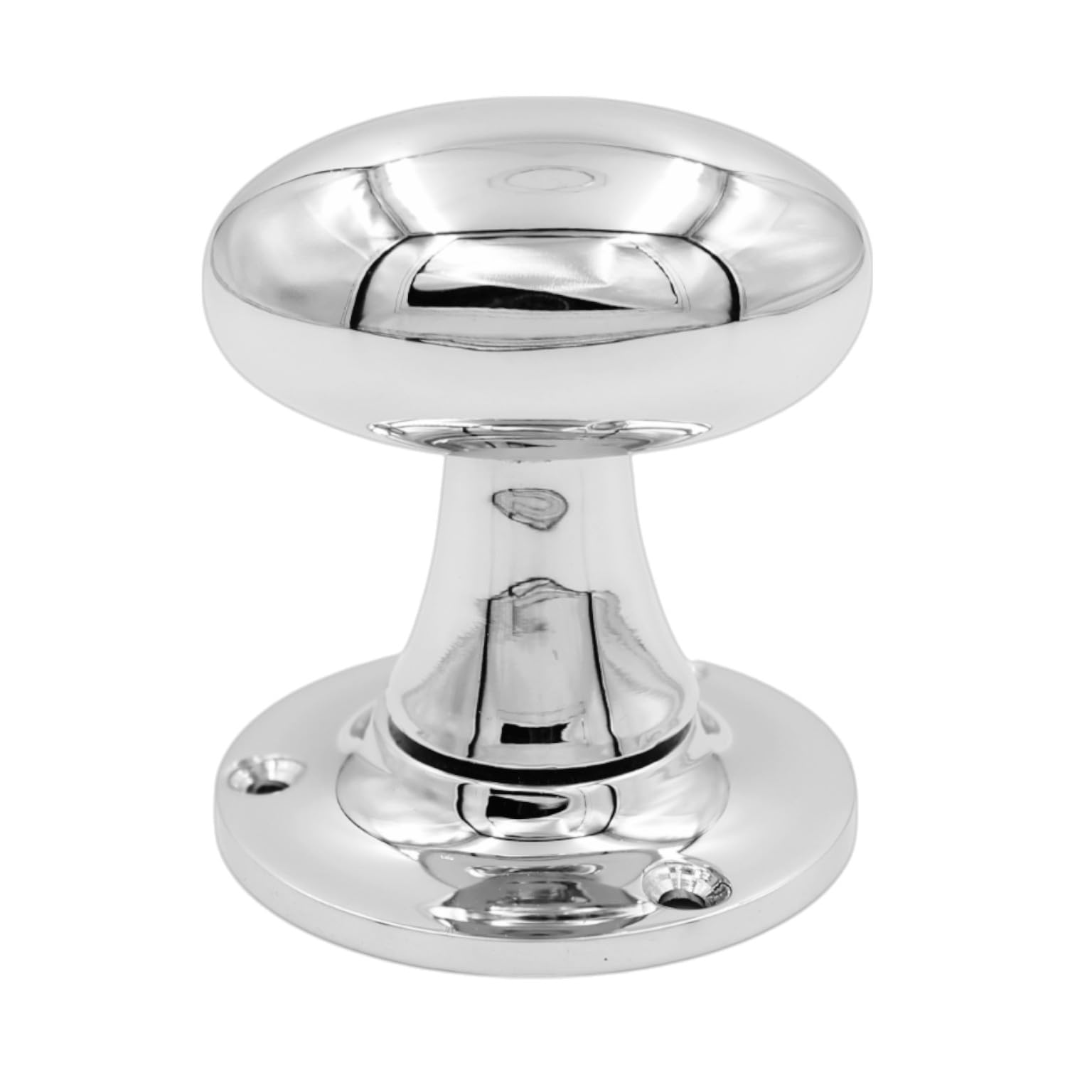 Euroart Polished Chrome Oval Mortice Door Knob 56Mm Finish For Internal Mortice Lock Doors Traditional Profile Fixings Included