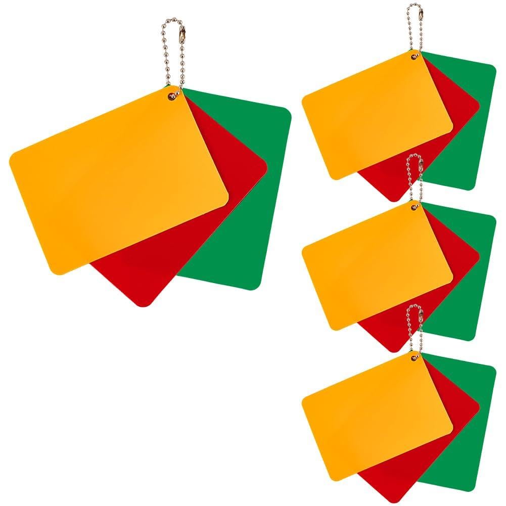 AHANDMAKER 4 juegos de tarjetas de árbitro de fútbol, rojo, amarillo y verde, juegos de tarjetas de penalización de árbitro de fútbol, tarjetas de advertencia de fútbol, accesorio de juez para