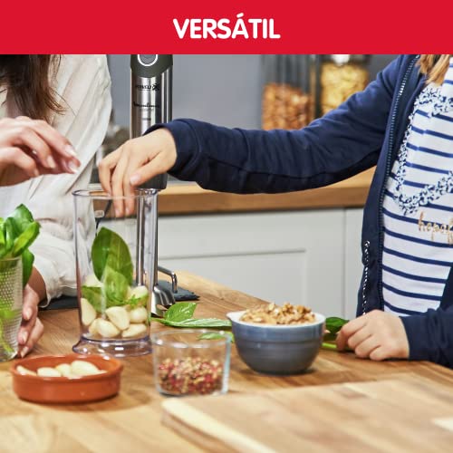 Moulinex-Quickchef-DD65H8-Batidora-de-mano-1000-W-con-4-accesorios-1000-W-10-velocidades-accesorio-pasapure-picadora-varillas-vaso-medidor-y-pie-metalico-cuchillas-de-acero-robustas