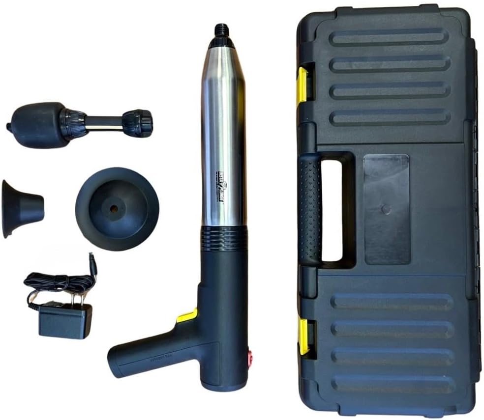 InstaPlunge Pro Electric Plunger System - Unclog and Clear Toilet and Drain Blockage with a Push of a Button, Works in Seconds to Clear Toilets, Shower Drains, Bathroom/Kitchen Sink (Blue/Grey)