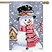 Snowman Birdhouse Christmas House Flag Winter Holiday Candy Cane 28" x 40"