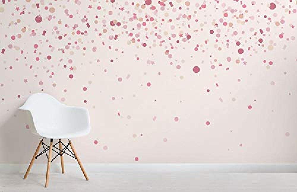 Custom Customization Pink Confetti Sprinkles Wallpaper Mural Custom 3D Wallpaper Paste Living Room The Wall for Bedroom Mural border-430cm×300cm