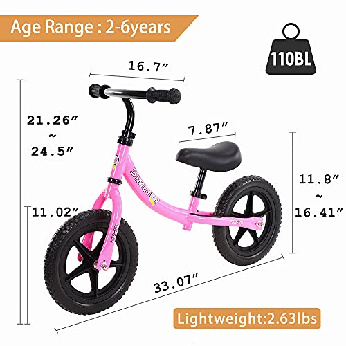 Image of 12 inch Balance Bike for Boys Girls 2 3 4 5 Years Old No Pedal Walking Balance Training Sports Bicycle for Kids Toddlers