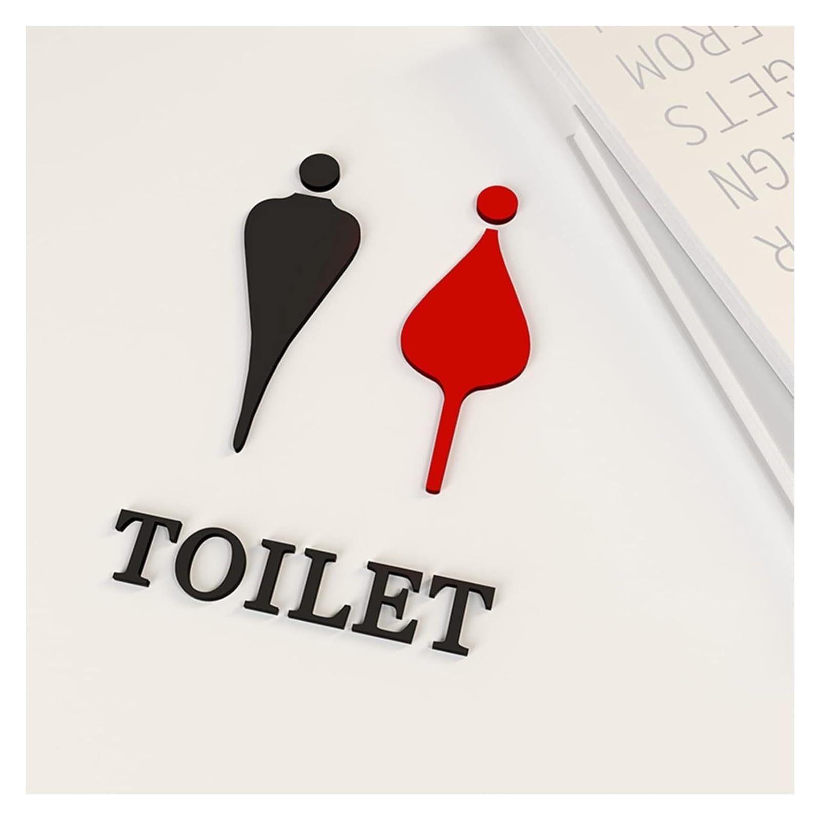 Carteles para aseos, Acrílico Mujer Hombre Montado en la pared, 11.6×16.5cm | A