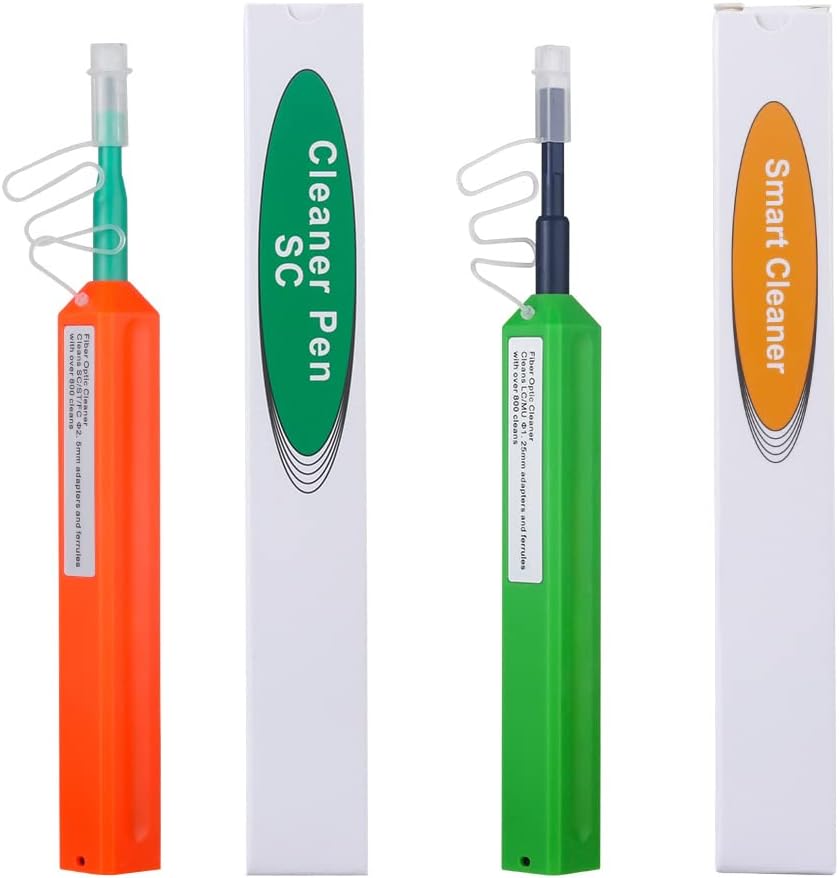 fyboptwu - 2 pcs Fiber Cleaner Fiber Optic Tools Fiber Cleaning Pen Fiber Cleaner Pen for SC/ST/FC Connector & LC/MU Connector