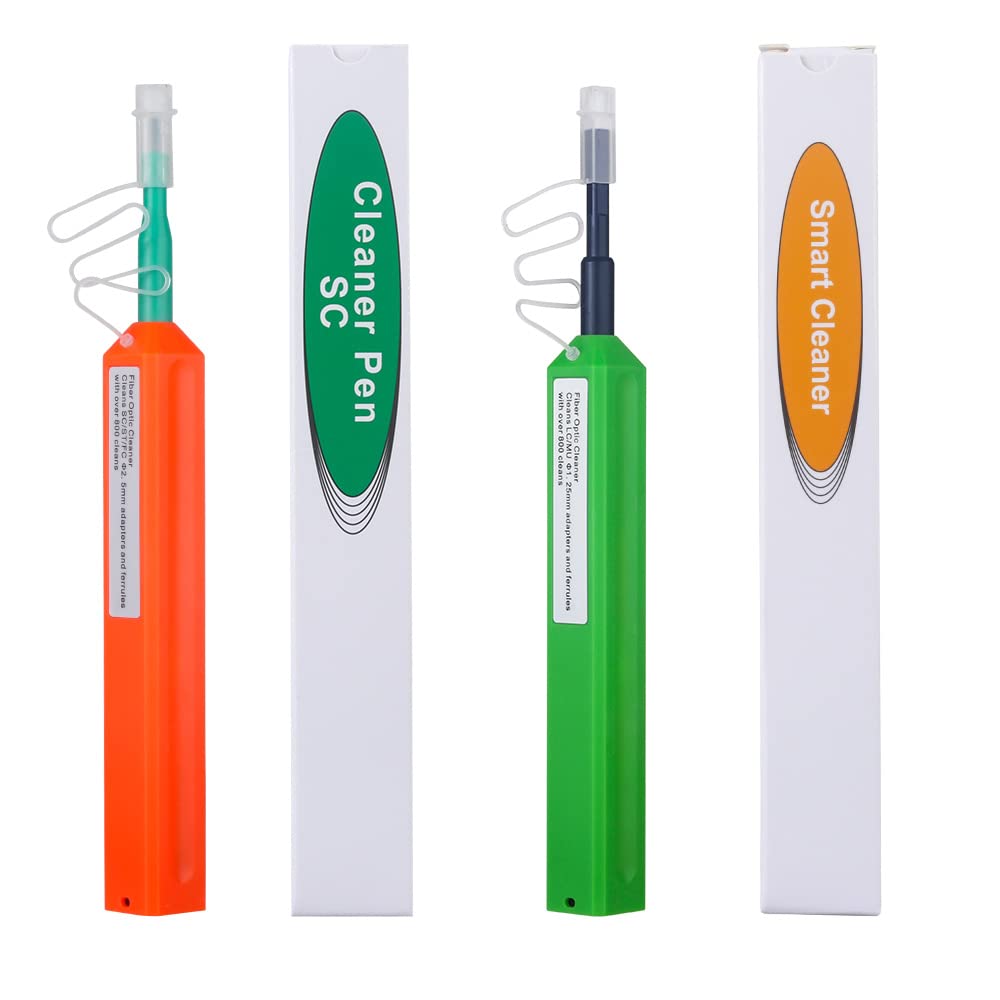 fyboptwu - 2 pcs Fiber Cleaner Fiber Optic Tools Fiber Cleaning Pen Fiber Cleaner Pen for SC/ST/FC Connector & LC/MU Connector