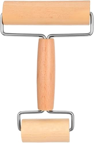 Double Head Wooden Dough Roller, Mini Pastry Rolling Pin for Pizza Pie Baking