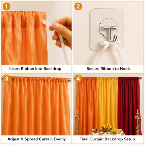 Image of SpecialYou Ganpati Decoration Setup for Home, Backdrop Cloth for Decorations Pooja, Back Drop Curtain for Decorations, Wall Decor Items for Living Room, Ganpati Decoration Item- 6 Pcs