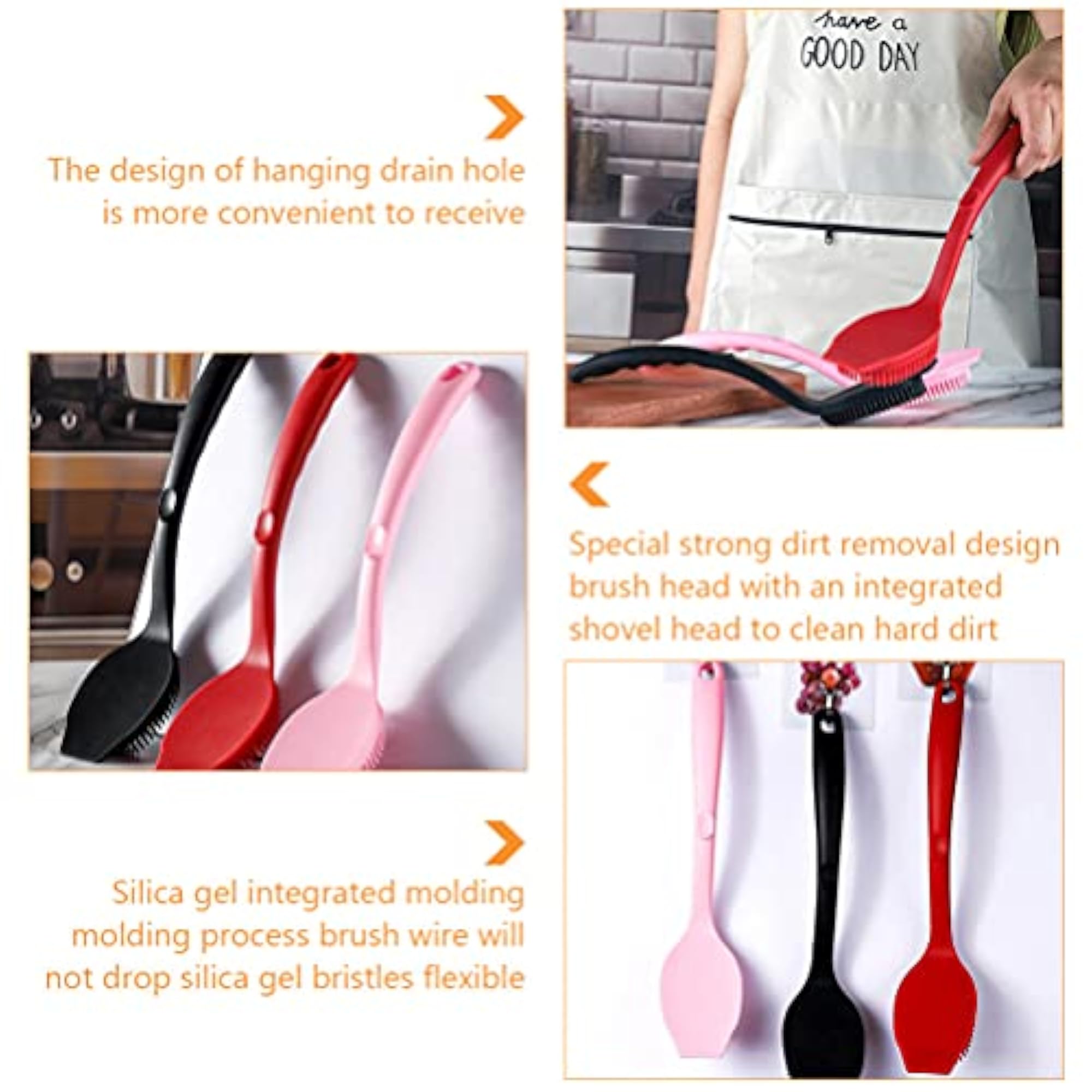 Pot Cleaning Brush, Long Handle Kitchen Brush