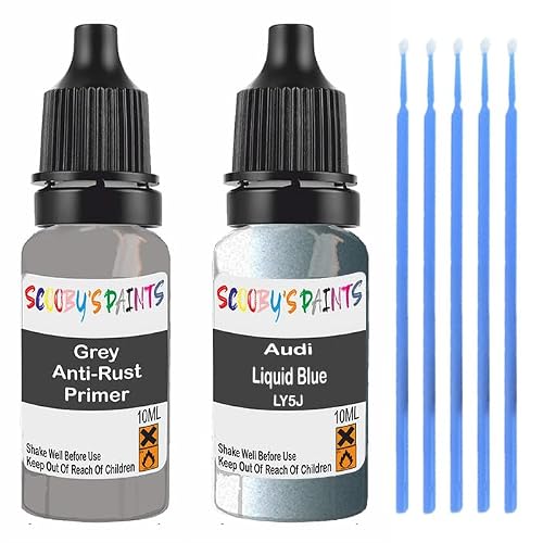 Scoobys Paints Back In The Mix Liquid Blue Ly5j Touch Up Paint For Audi Blue With Primer (Liquid Blue Ly5j)
