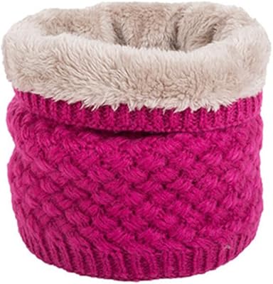 ihreesy Knitted Neck Gaiter,Unisex Winter Neck Warmer Thicken Fleece Lined Circle Loop Scarves Windproof Scarves Cold Weather Neck Warmer Gaiter for Women Men,Red Rose