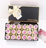 StyleZ 18PCS/Set Rose Flower Petals Shaped Plant Essential Oil Soap Floral Scented Bath Soap, Ideal gift for Mother's Day/Anniversary/Birthday/Wedding to Lady Women Girl (Pink)