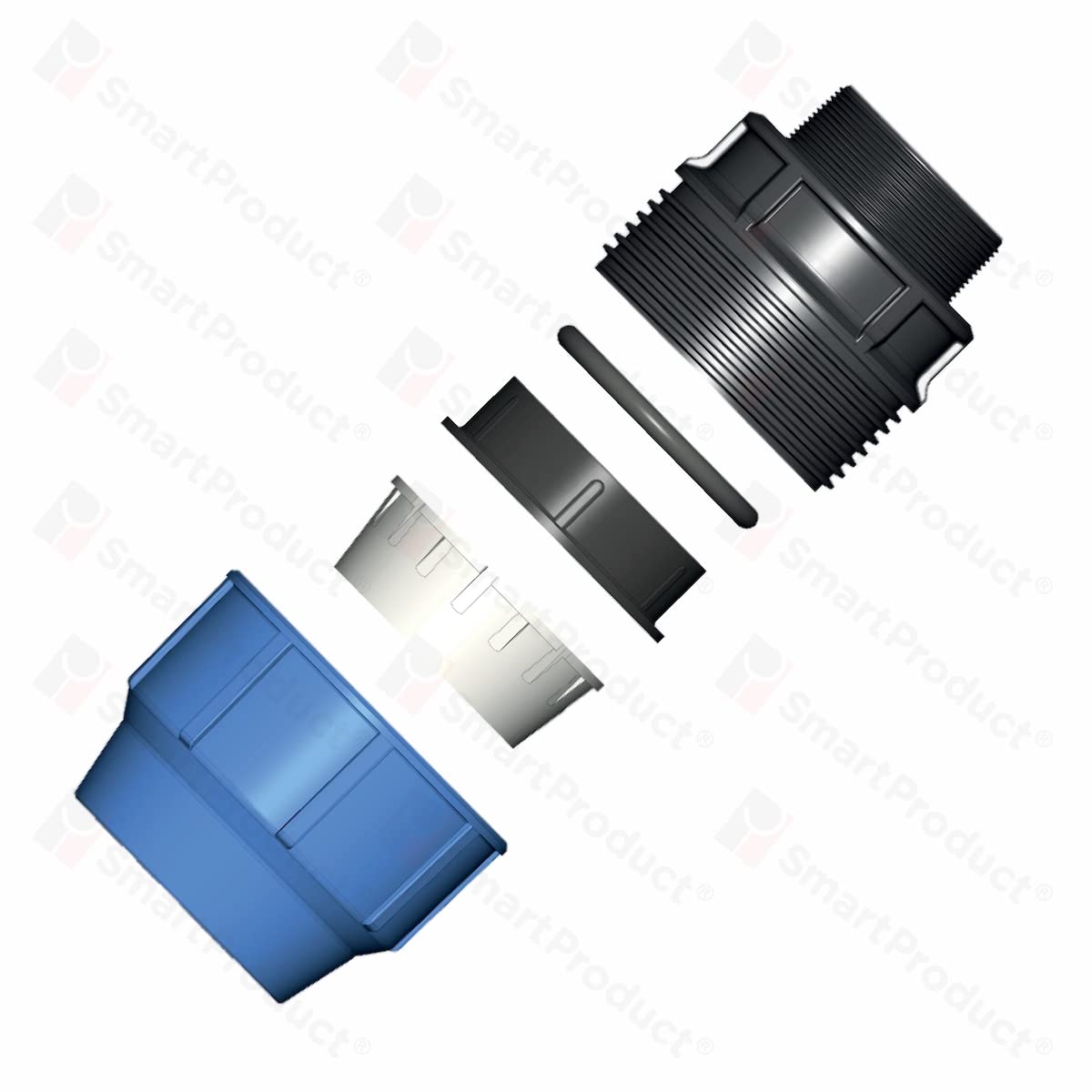 Connettore a compressione MDPE PP 25 mm x 1/2" maschio – Connettori per tubo dell’aqua a Raccordo PP PN16 - Raccordi per Tubi PE80, PE100 – 2 pezzi - SmartProduct