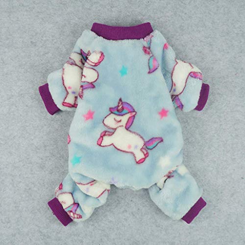 Fitwarm Unicorn Pet Clothes For Dog Pajamas Puppy Coat Cat Pet Pjs Doggie Onesie Jumpsuit Soft Velvet Purple Xs #TOP1