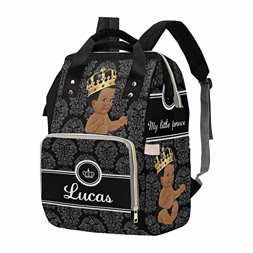 M YESCUSTOM Custom Bag with Name Personalized Black Diaper Bag Backpack Customized Mommy Bag for Women