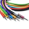 Eurorack Patch Kabels – 5 gevlochten mono 3.5mm TS kabels voor je modulaire systeem (72 Opties) Roze 60cm