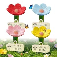 4 Stück Bienentränke, Insektentränke Bienentränke für den Garten, Bienentränkes Keramik, Cups for Bee, Insektentränke Garten Bienentränkes Blume für Schmetterlinge, Gartens Terrasse Balkon Dekoration