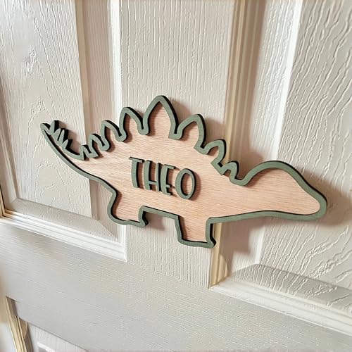 Letrero de puerta personalizado con nombre   Letras de dinosaurio para habitación infantil   Decoración personalizada para dormitorio de niños   Regalo para amantes de los dinosaurios