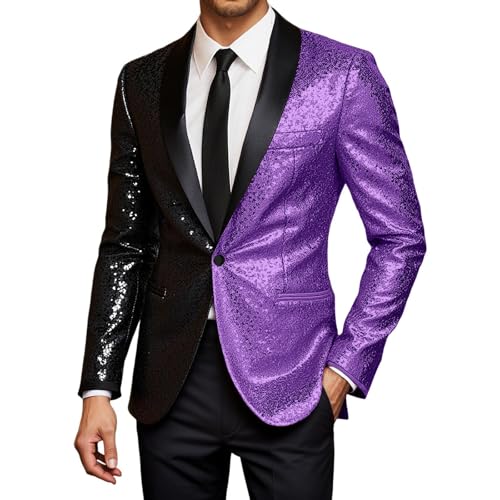 Veste à paillettes pour homme haut de gamme avec finitions soignées pour banquet chic