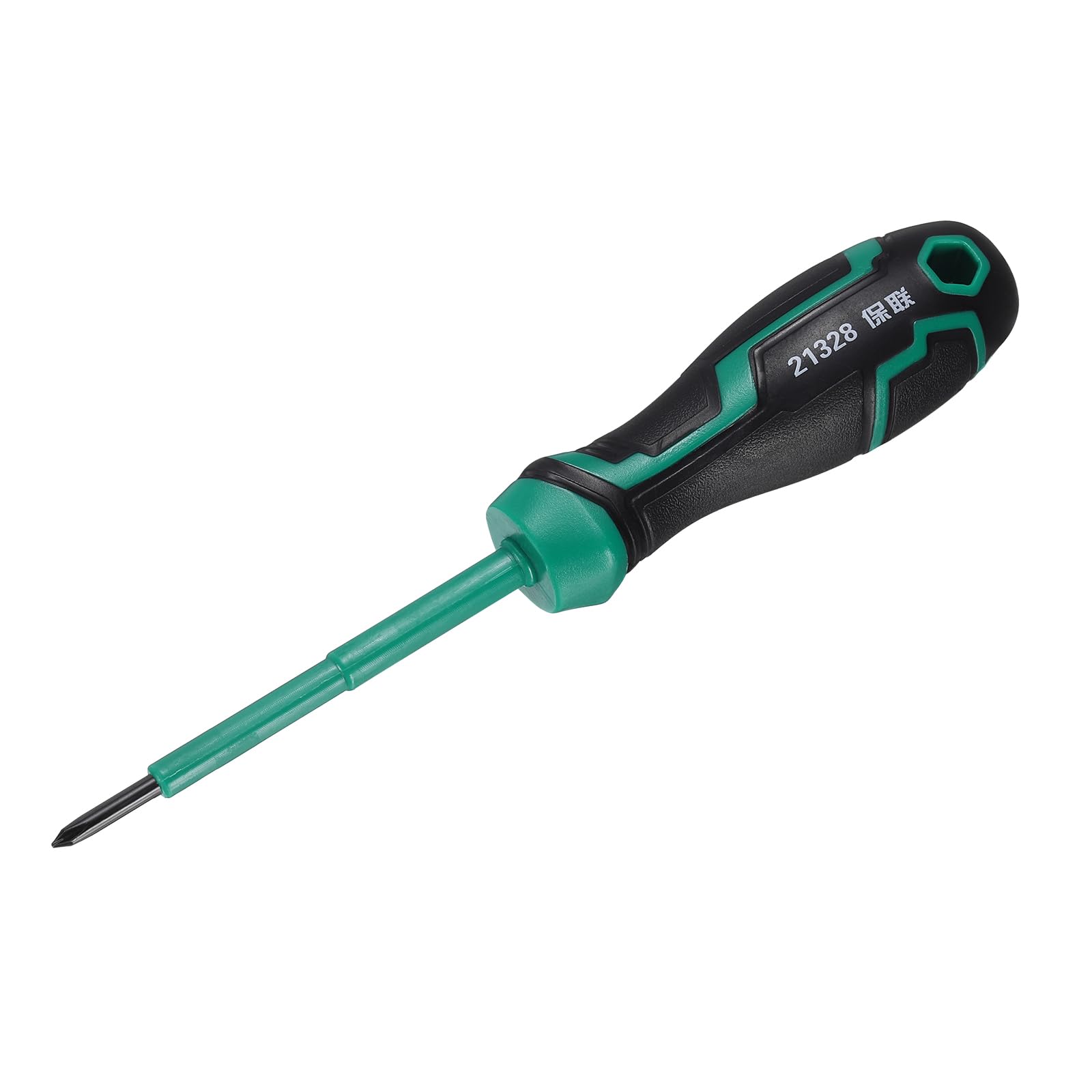 sourcing map Insulated Screwdriver 3x75mm PH0 Phillips Screwdriver Magnetic Tip Cross Electrician CR-V Steel with Buffer Grip Handle for Electrical Home and Industrial Repairs, Black/Green