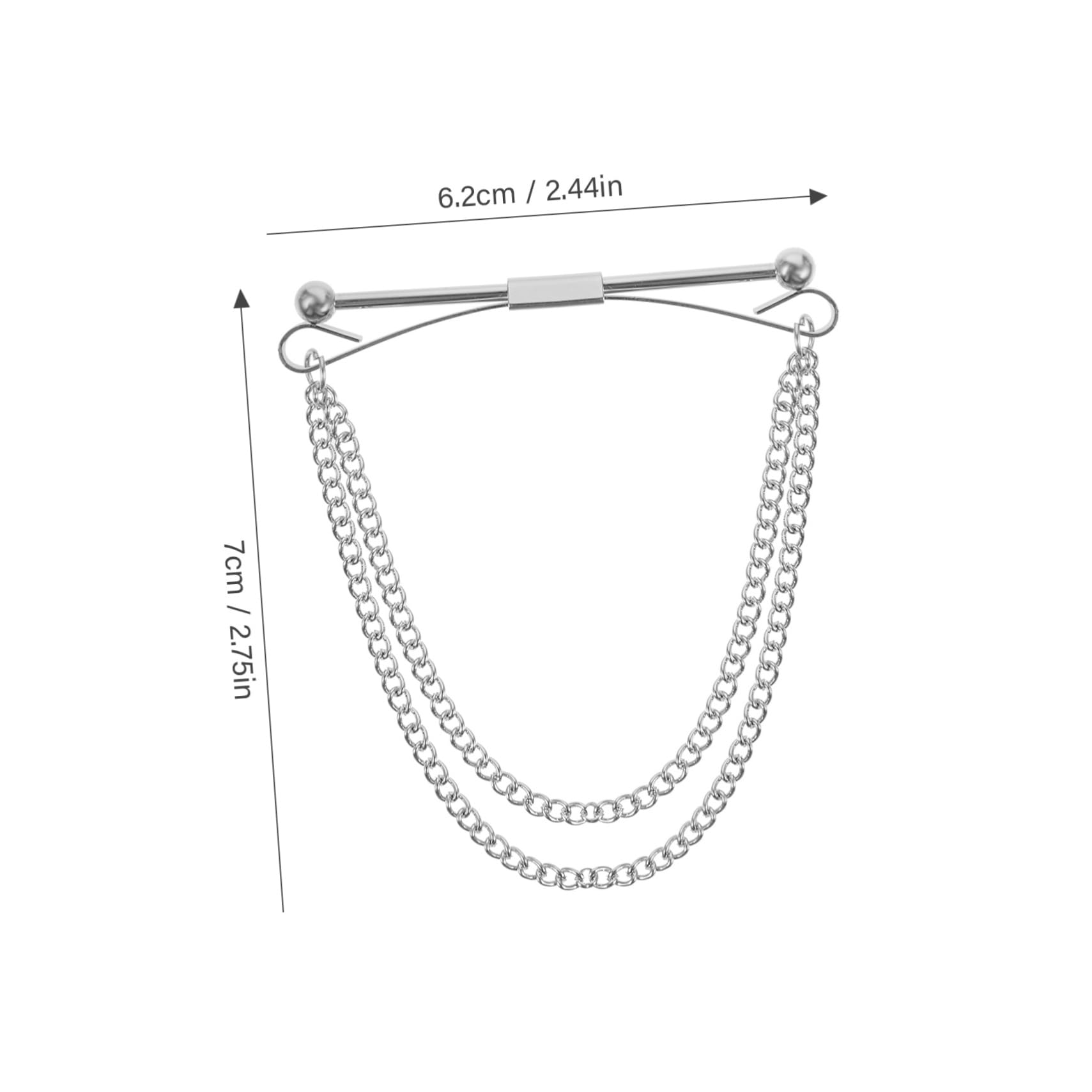 Healeved Men's Shirt Collar Support Metal Collar Stays Pin Chain for Dress Shirts