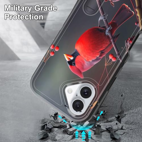 Coque iPhone 16 Plus oiseau cardinal idéale pour les activités extérieures et le streaming vidéo