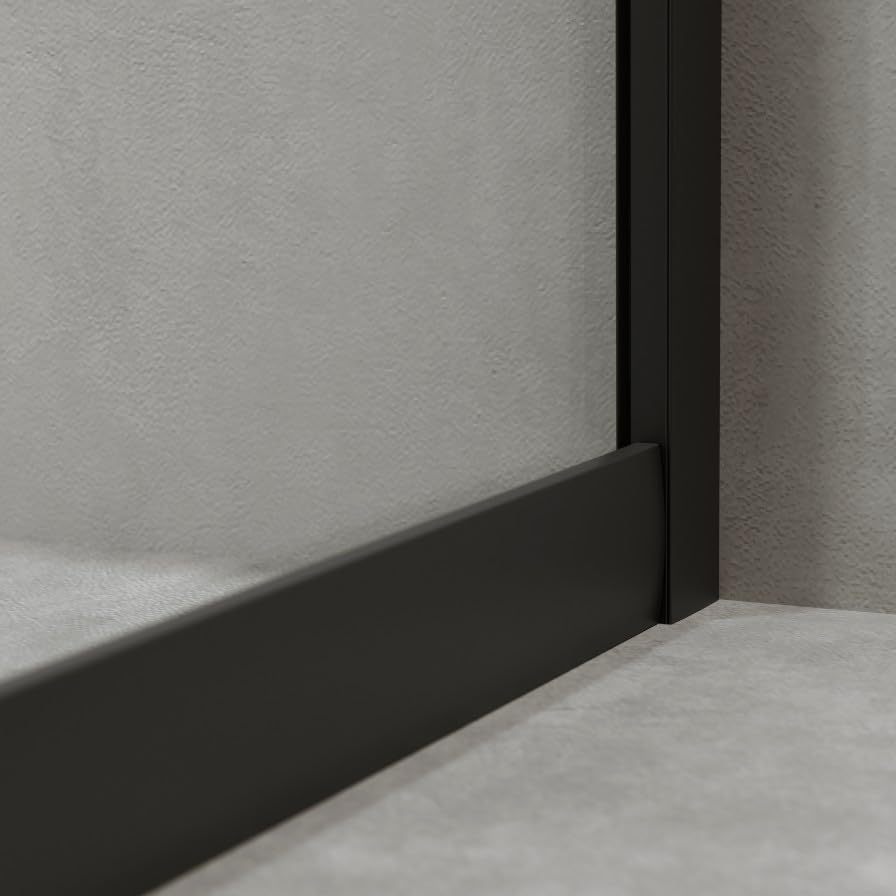Auria Box Doccia Angolare 70x120 cm h190 - Cabina Doccia Scorrevole in Cristallo Temperato 6mm Trasparente, Profilo Alluminio Nero Opaco, Chiusura Magnetica e Cuscinetti Sganciabili - Mod. Neat
