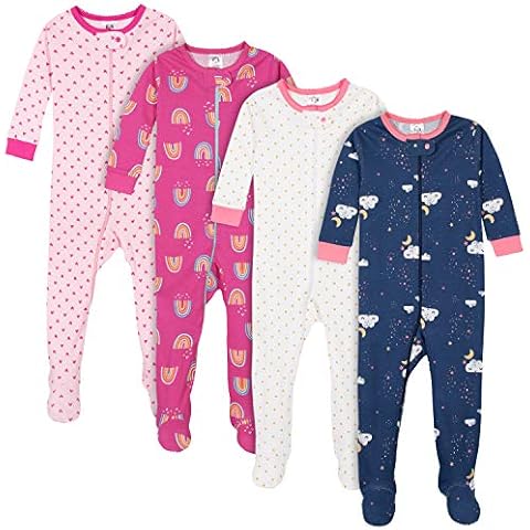Gerber Baby Girls 4-Pack Rainbow Pajamas Cover