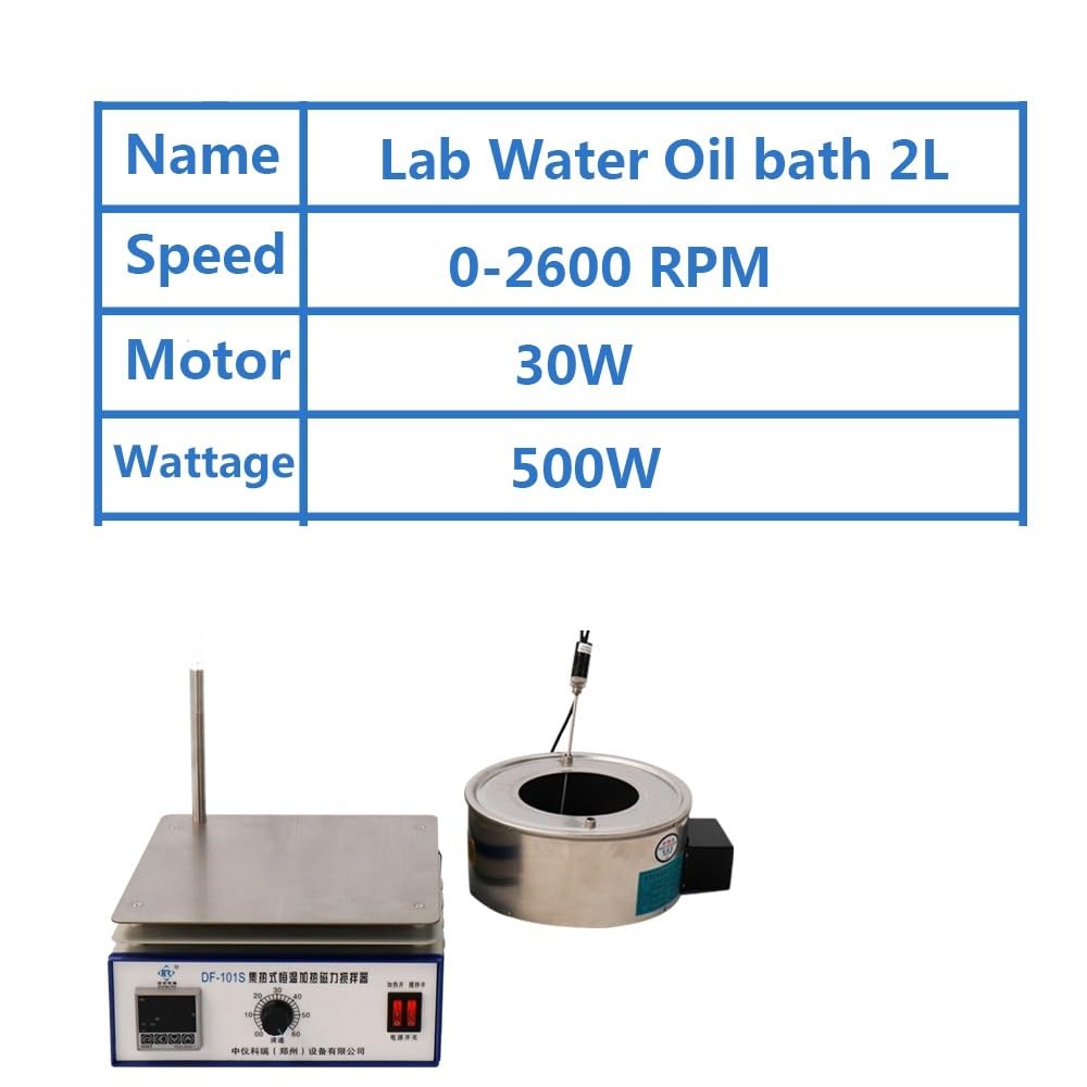 Baño María de laboratorio, Baño de calentamiento de agua y aceite de acero inoxidable económico de 2L Agitador magnético de laboratorio for calentamiento y agitación simple