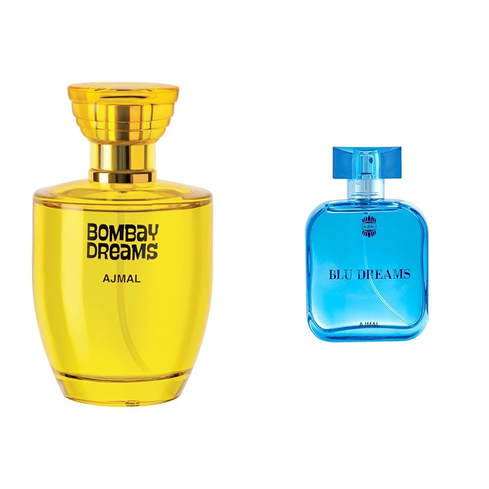 Ajmal Bombay Dreams EDP Perfume for Women & Ajmal Blu Dreams EDP Fougere Perfume for Men Combo