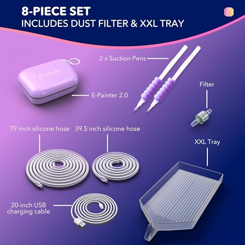 Picmondoo Diamond Art Electric Pen - Wireless Vacuum Diamond Painting Pen, No Wax Drill Picker Tool Kit with Accessories, Rechargeable - Image 4