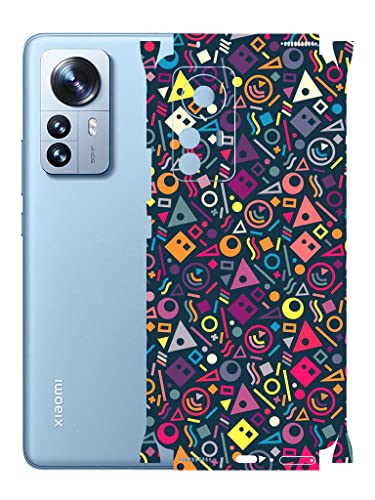 Image of AtOdds - Xiaomi 12 Pro Mobile Back Skin Rear Screen Guard Protector Film Wrap (Coverage - Back+Camera+Sides) (Shapes Graffiti)