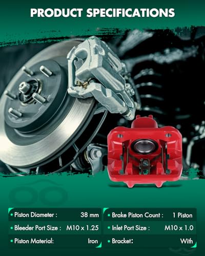 Image of SCITOO Rear Right Brake Caliper With Bracket 19B6887 Red Compatible For Acura RDX 2013-2018 For Honda Crosstour 2012-2015 For Honda CR-V 2007-2016