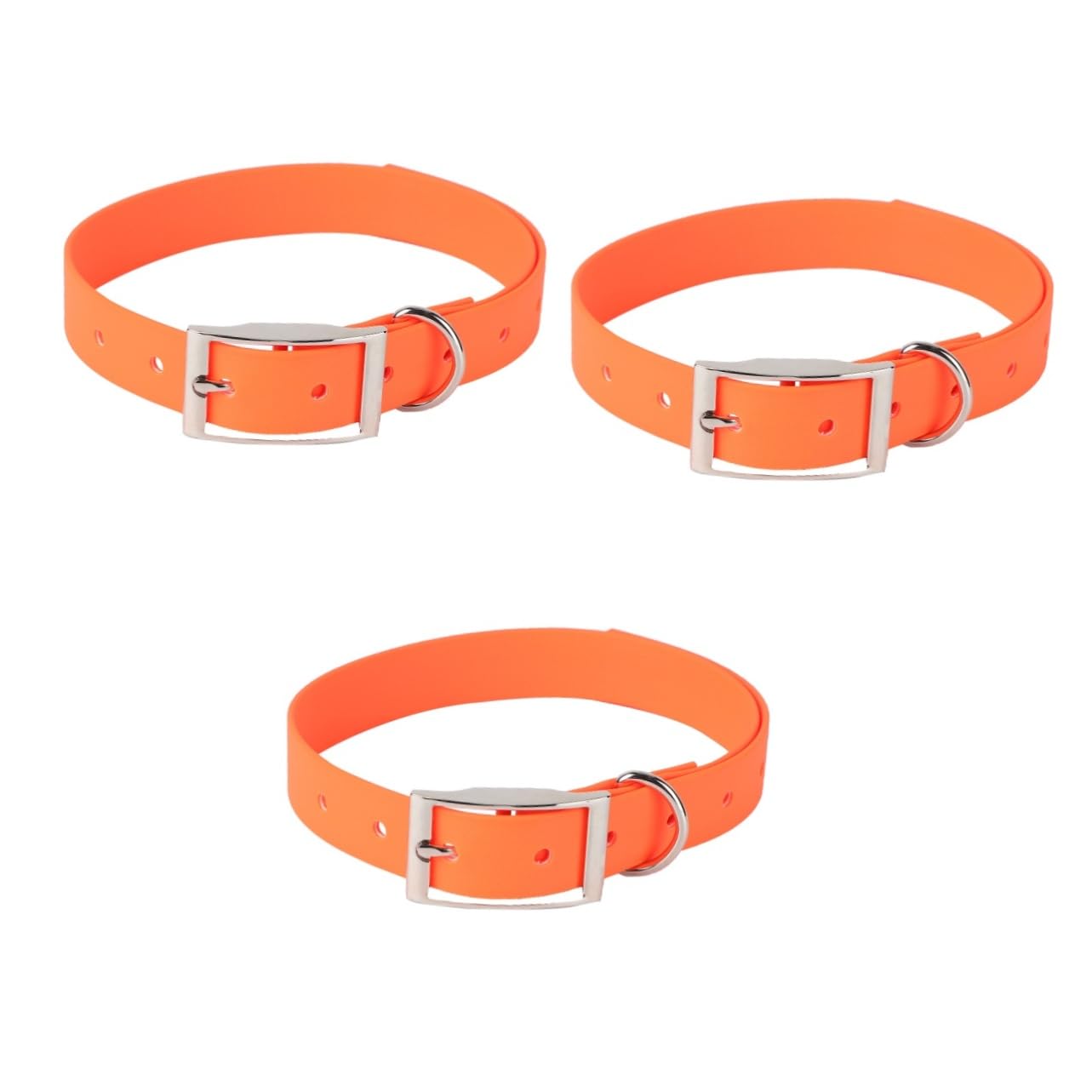 Collier de chien étanche pour balades sous la pluie POPETPOP PVC orange ajustable 3 pièces