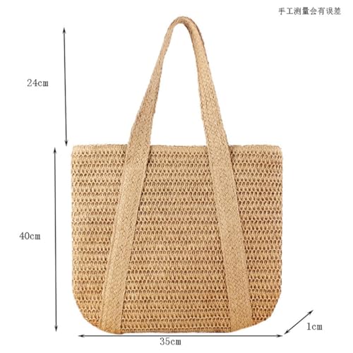 Seaside Vacation Large Capacity Bag Tote Bag French Casual Commuter Shoulder Bag(E)2