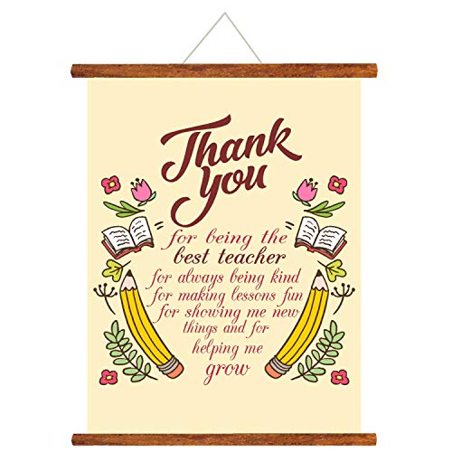 Theyayacafe Teachers Day Gifts Thank You Teacher Wall Hanging Scroll  Greeting Card 15X20 Inches-Beige : Amazon.in: Office Products