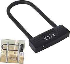 DOITOOL Cadeado para portão de bicicleta u lock senha mecânico preto cadeado codificado em U cadeado cadeado em forma de U