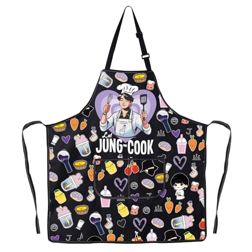 JNIAP Korean Group Kitchen Apron Korean Group Fan Gifts Korean Group Kitchen Gifts Korean Music Lover Gift (jung heart bl ap)