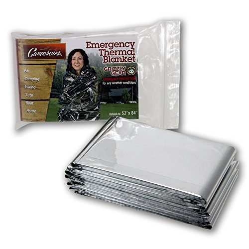 Emergency Thermal Blankets - Grizzly Gear - Folds to 52