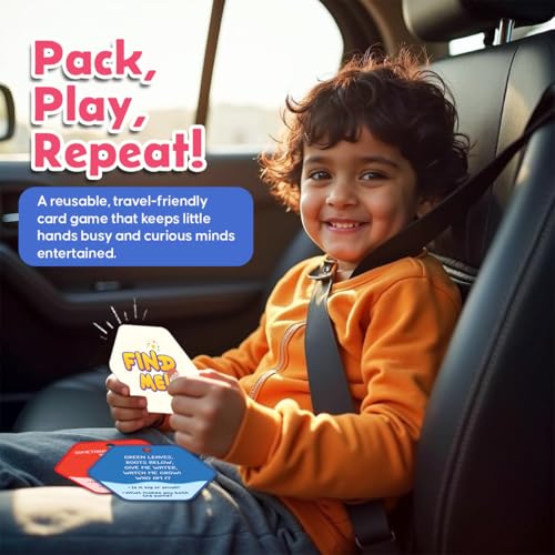 Image of GiniMini FIND ME - Scavenger Hunt Game for Ages 3+ | 60 Reusable Cards | 3 Play Modes - Fast, First, Super FIT | Indoor, Outdoor & Travel | Boosts Observation, Memory & Vocabulary | Family Fun