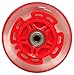 L.E.D. Scooter Wheels with ABEC 9 Bearings for Razor Scooters 100mm Light Up 2-Pack (Red)