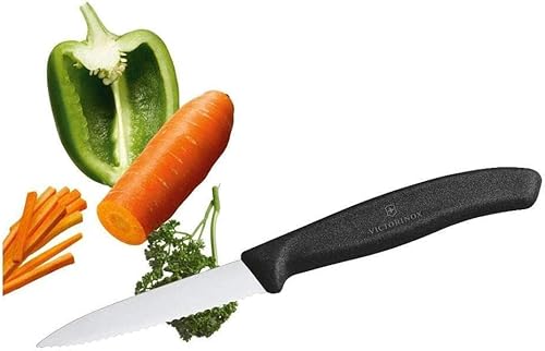 Vista 21 de Victorinox Swiss Classic - Cuchillo de pelar con borde recto (3.25 pulgadas), Dentado Negro