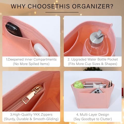 OAikor Felt Purse Organizer Insert for Longchamp Le Pliage S Handbag, Pink by OAikor - Used condition - Image 4