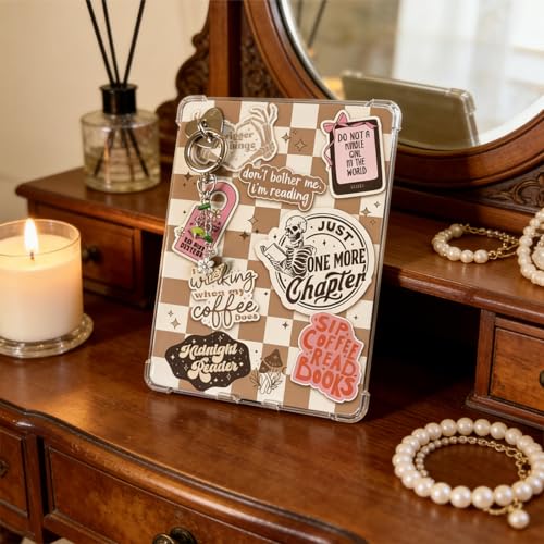 VelvetGlow 12 Pcs E-Reader Einleger Kartonpapier & 50 Pcs Scrapbook-Aufkleber für durchsichtige Hüllen, 6,9„ x 4,8“ Einlage für die Rückseite von E-Readern für Paper White 11Th-12Th