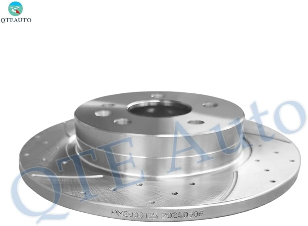 PM Auto Rear 268mm Drilled Slotted Brake Disc Rotors Replacement For 2011-2015 Chevrolet Cruze