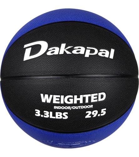 Dakapal Weighted Heavy Training Basketball, Size 7 Black 3.3LBS Weight