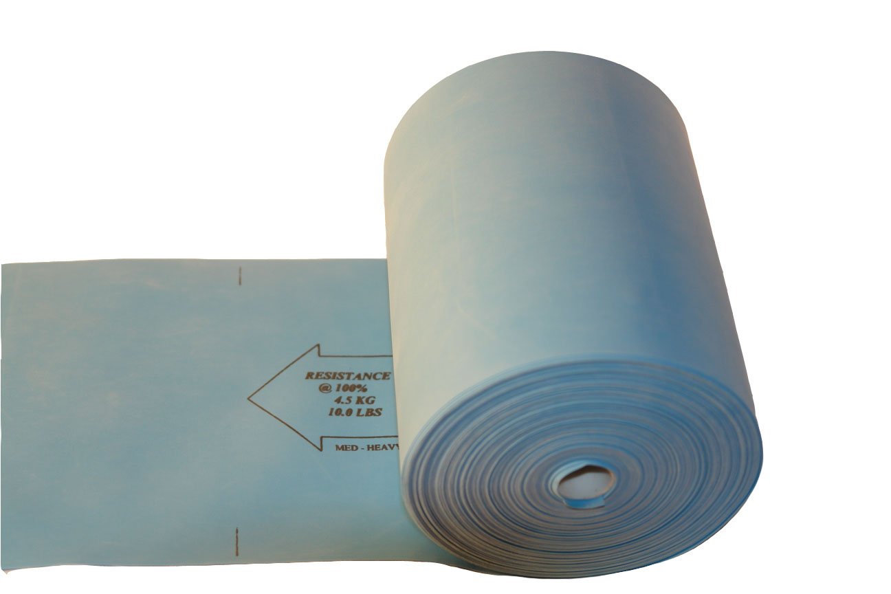 Workoutz 150ft Bulk Flat Resistance Band Roll in Dispenser Box for Physical Therapy and Exercise