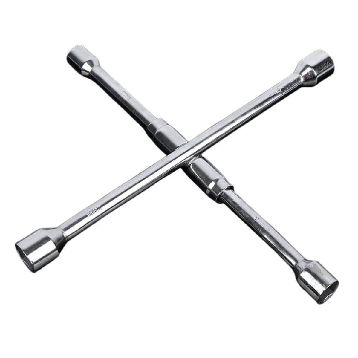 GALPADA Llave de Rueda Coche Plegable de Acero Resistente Llave Cruz Vías para Reparación de Neumáticos Herramienta Práctica para Mantenimiento Automotriz Portátil