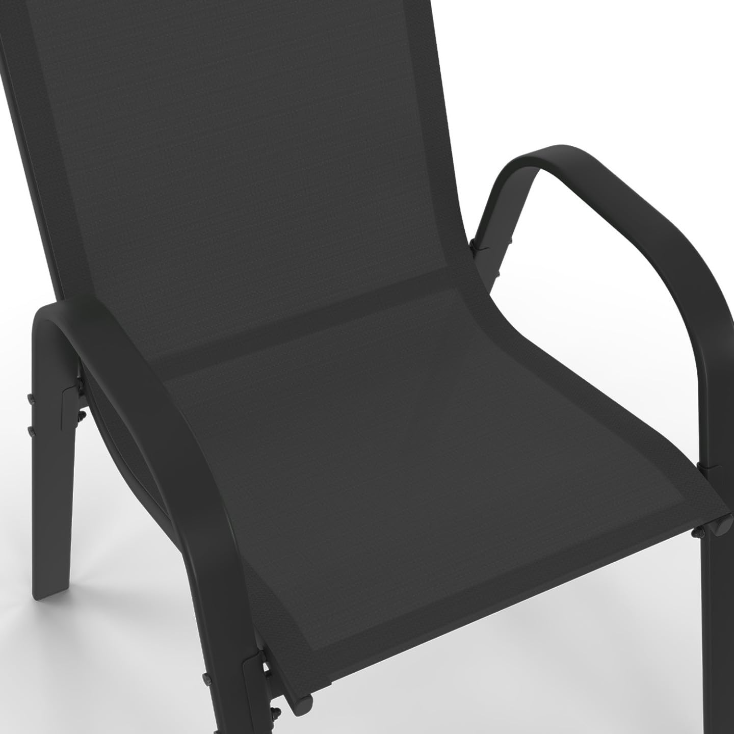 IDMarket – Salón de jardín Madrid Mesa 190 CM y 8 sillas apilables negras