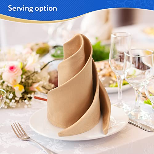 Ham/L Kitchen Reusable Cotton Blend Napkins Set Of 12 Pcs 18*18 Inch- Casual Washable Soft Napkins For Holiday Gifts-Durable Linen Napkins For Family Dinners Weddings And Everyday Use Beige #TOP6
